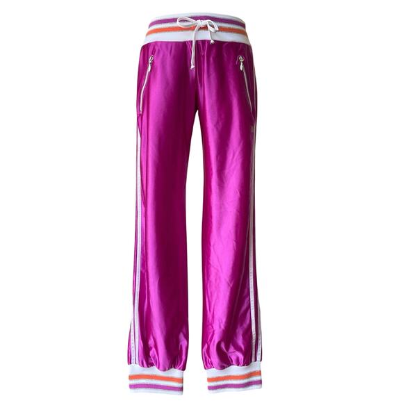 Y2K Track Pants Joggers Everlast Small Fuchsia Shiny Satin Boxing streetwear - Picture 4 of 7